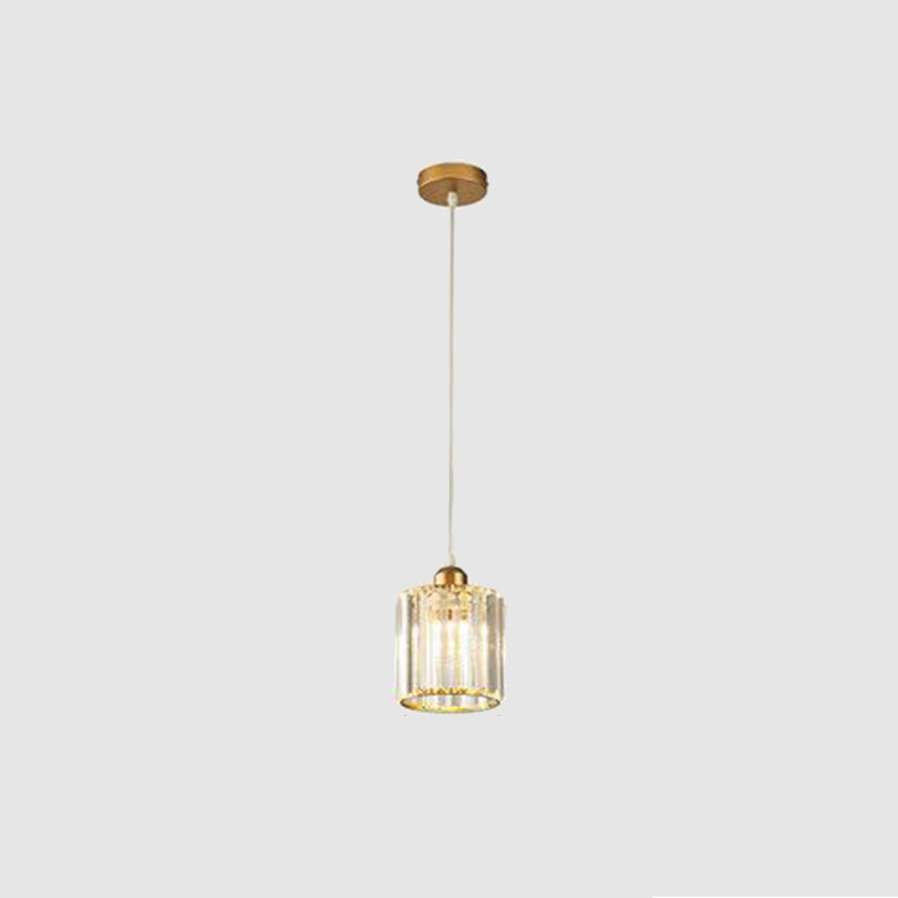 Cylindrical Glass Hanging Fixture with Metal Hardware for Dining Room & Bedroom | Thomler