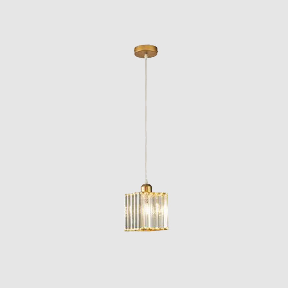 Cylindrical Glass Hanging Fixture with Metal Hardware for Dining Room & Bedroom | Thomler