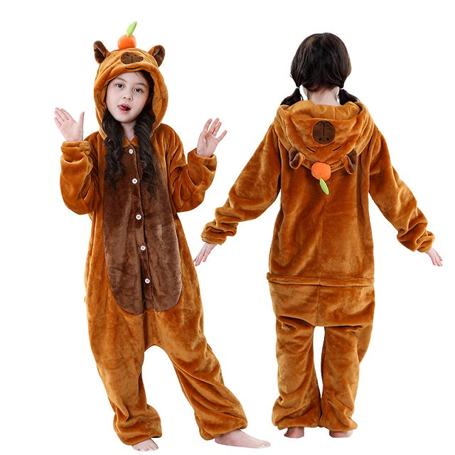 Kids Animal Hooded Onesie Pajamas – Soft Fleece Full-Body Costume Sleeper for Boys & Girls, Playtime & Sleepovers | Thomler
