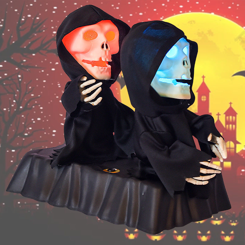 Battery-Powered Dancing Halloween Figures with Music & Color-Changing Eyes – Spooky Singing Decor for Indoor Party Tables | Thomler