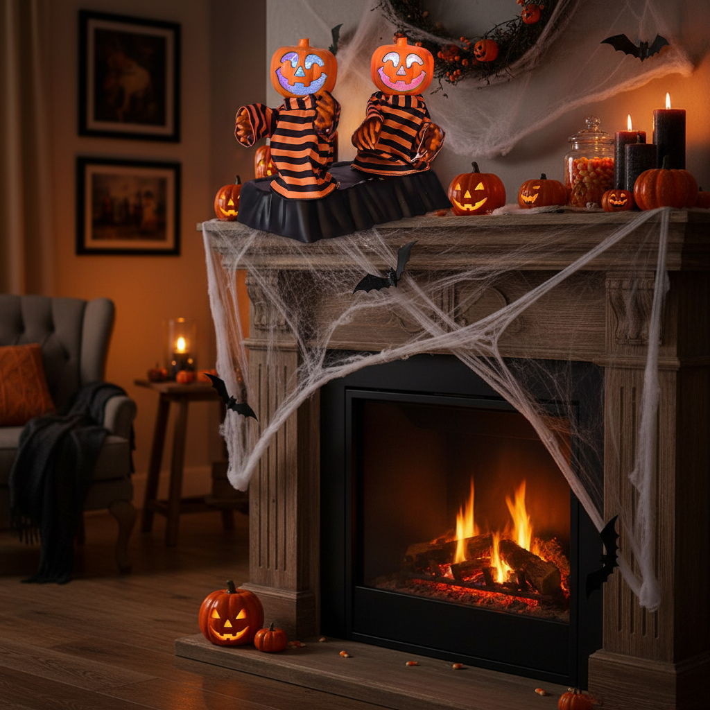 Battery-Powered Dancing Halloween Figures with Music & Color-Changing Eyes – Spooky Singing Decor for Indoor Party Tables | Thomler