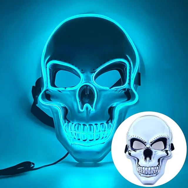 Light-Up Skull Face Cover – LED Halloween Accessory for Costume Parties & Themed Events | Thomler