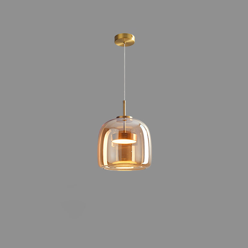 Pendant Light Blown Glass 38.0 cm Smoked Dining Room Kitchen Island Hanging Ceiling Lamp Adjustable Height | Thomler