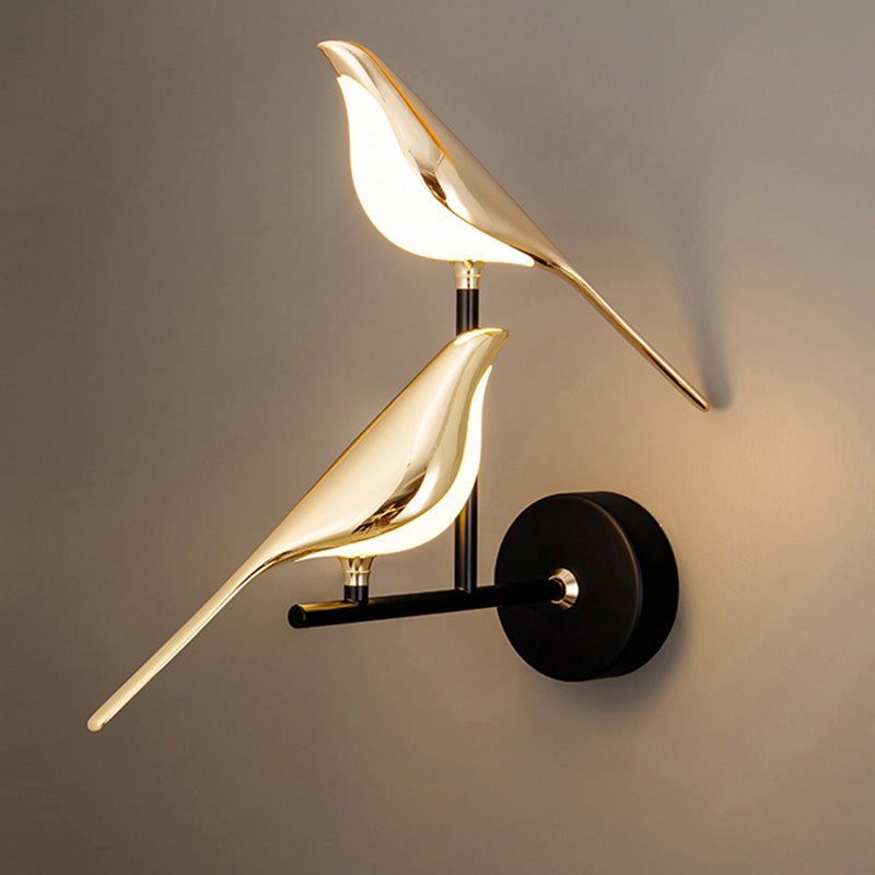 Wall Lamp Metal Bird Design 28.0 cm Black Gold Bedroom Hallway Decorative LED Accent Light Artistic Indoor Sconce | Thomler