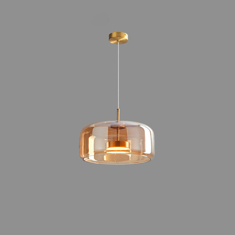 Pendant Light Blown Glass 38.0 cm Smoked Dining Room Kitchen Island Hanging Ceiling Lamp Adjustable Height | Thomler
