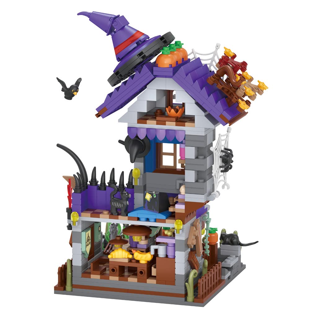 Spooky Haunted House Building Brick Set – Seasonal Construction Kit for October Festivities & Year-Round Display Fun | Thomler
