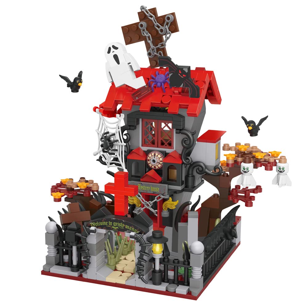 Spooky Haunted House Building Brick Set – Seasonal Construction Kit for October Festivities & Year-Round Display Fun | Thomler