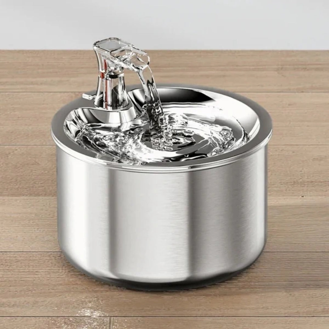 Motion-Activated Pet Water Fountain with 4-Stage Filtration for Cats & Dogs – Stainless Steel 68 oz Automatic Drinking Station | Thomler
