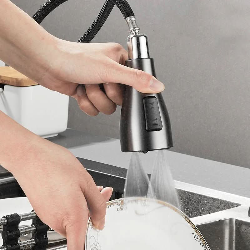 Single-Handle Pull-Down Kitchen Faucet with 360° Swivel Spout – Chrome, Brushed Nickel, Black & Gray Finish Options for Modern Sink | Thomler