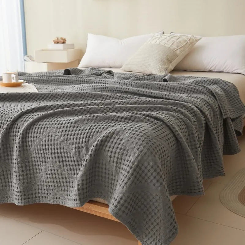 Lightweight Cotton Muslin Throw Blanket for Couch, Bed & Travel – Breathable All-Season Woven Cover | Thomler