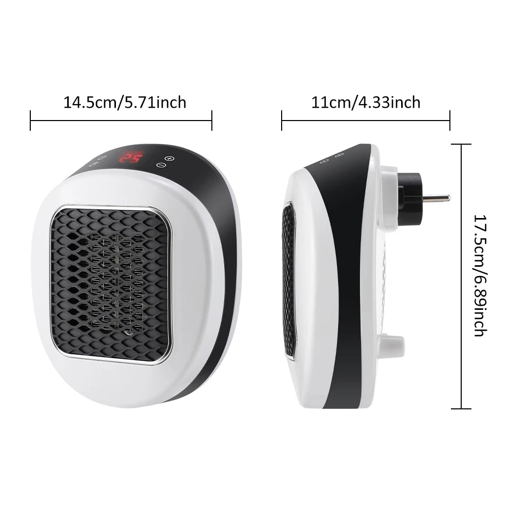 Compact Plug-In Wall Heater with Remote Control, Digital Thermostat & Timer for Bedroom Office RV | Thomler