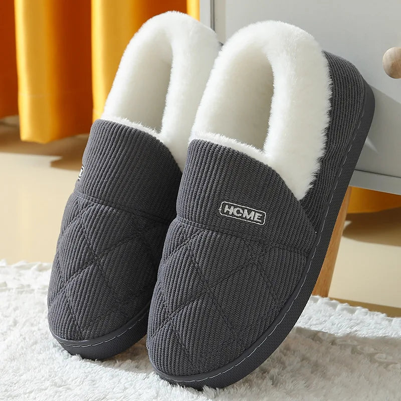 Plush Faux Fur House Slippers – Cozy Indoor Slide-On for Women & Men, Cushioned Footbed, Non-Slip Rubber Sole for Winter Loungewear | Thomler