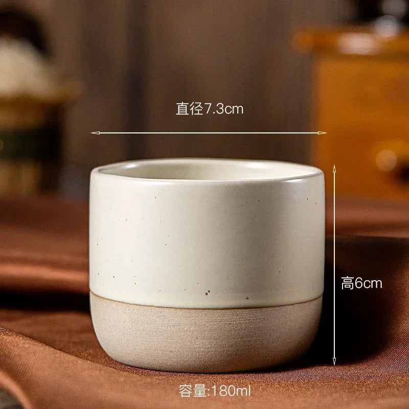 Coffee Mug Ceramic Earthenware 230 ml Beige Wabi Sabi Tea Espresso Cup Minimalist Japanese Drinkware | Thomler