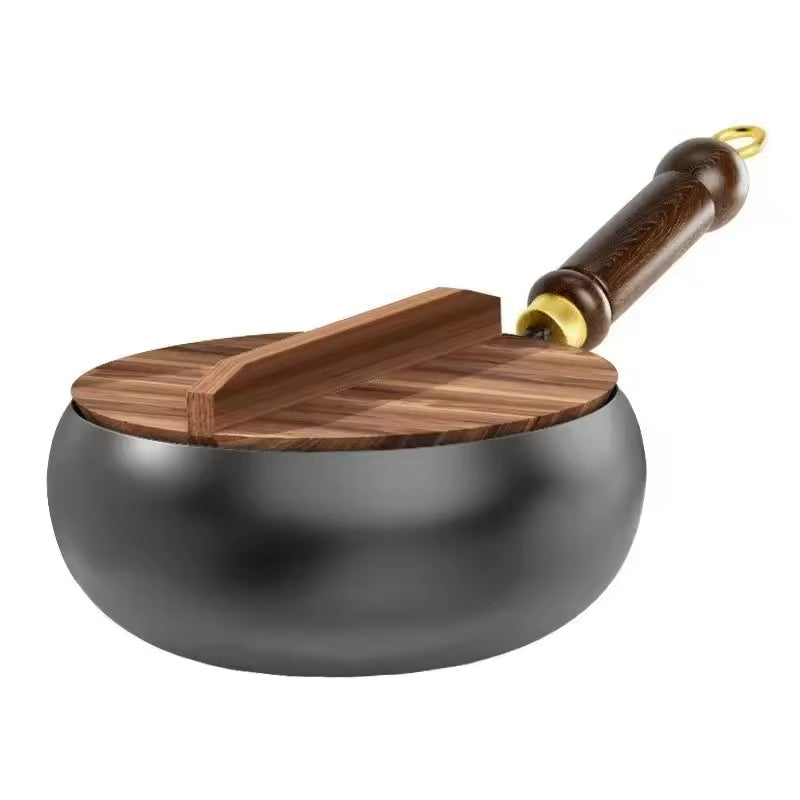 Wok Pan Cast Iron 30.0 cm Heavy-Duty Cooking For Stir-Fry Sauté Simmer | Thomler