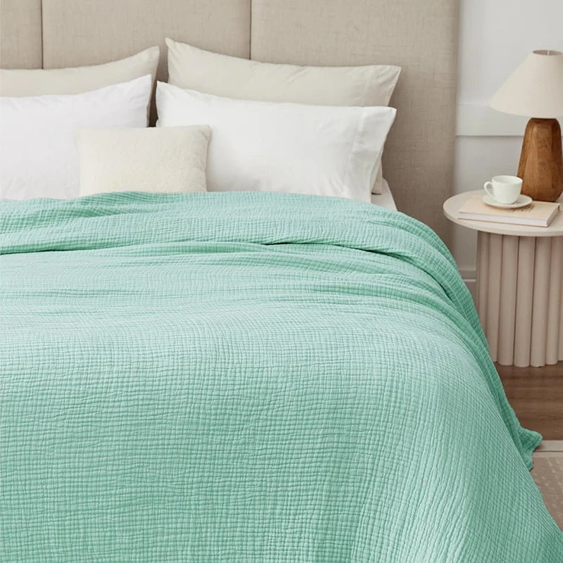 Six-Layer Cotton Throw – Breathable Woven Coverlet for Couch, Bed & Year-Round Comfort for Adults | Thomler