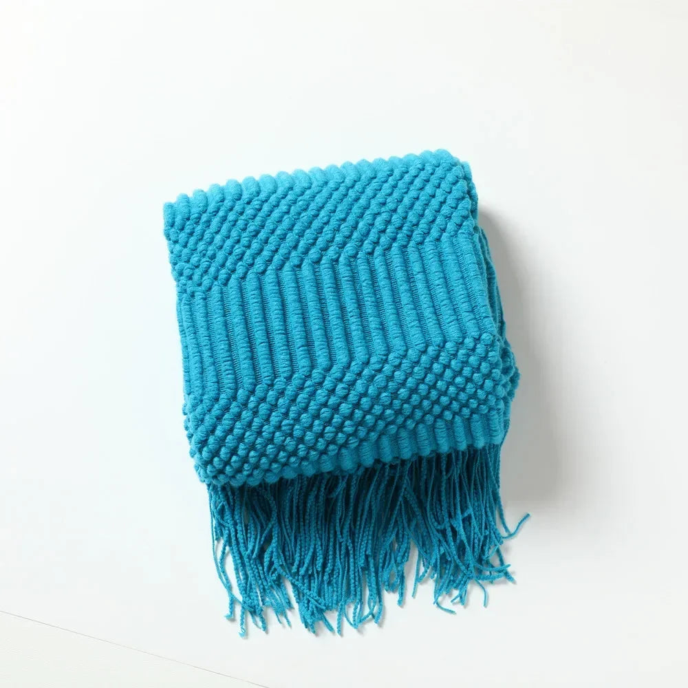 Chunky Knit Throw Blanket – Cozy Acrylic Sofa & Bed Cover for Living Room & Bedroom | Thomler