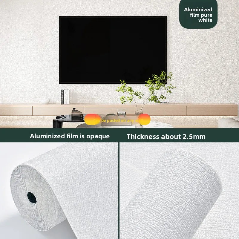 Wallpaper Linen Texture 50.0 cm Peel Stick 3D Wall Panel Living Room Bedroom Moisture Resistant Self Adhesive Covering | Thomler