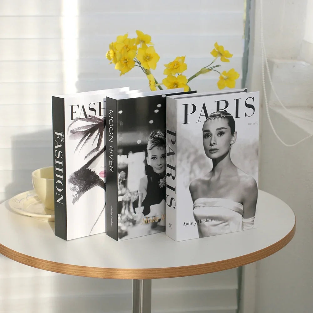 Decorative Faux Books Cardboard Foldable Set Of 3 Living Room Coffee Table Styling Bookshelf Display Interior Decor | Thomler