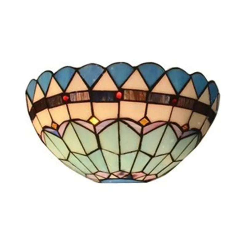 Wall Lamp Glass Mosaic E27 Blue Pastel Green Vintage Bedroom Hallway Ambient Lighting Fixture | Thomler