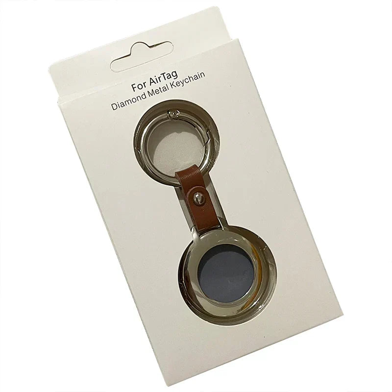 Genuine Leather AirTag Holder with Metal Keychain Ring for Apple AirTag Tracker Case Protective Cover Accessory for Keys Bags Luggage | Thomler