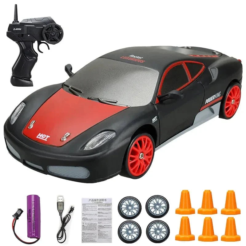 RC Mini Drift Car Remote Control Racing Toy with LED Lights & Rechargeable Battery for Kids & Adults | Thomler