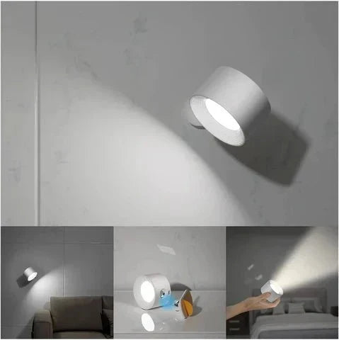 Rechargeable Magnetic Wall Sconce with 360° Swivel Head – Dimmable LED Light, Touch or Remote Control, Cordless Design for Bedroom, Living | Thomler