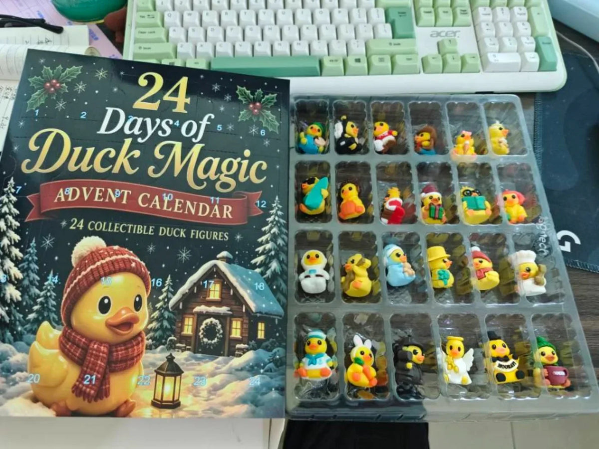 Countdown Advent Calendar 24-Day Duck Squishy Toy Collection Holiday Stress Relief Fidget Set for Adults | Thomler