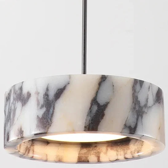 Natural Stone Disc Pendant Light LED Iron Cord Ceiling Fixture for Bedroom Living Room | Thomler
