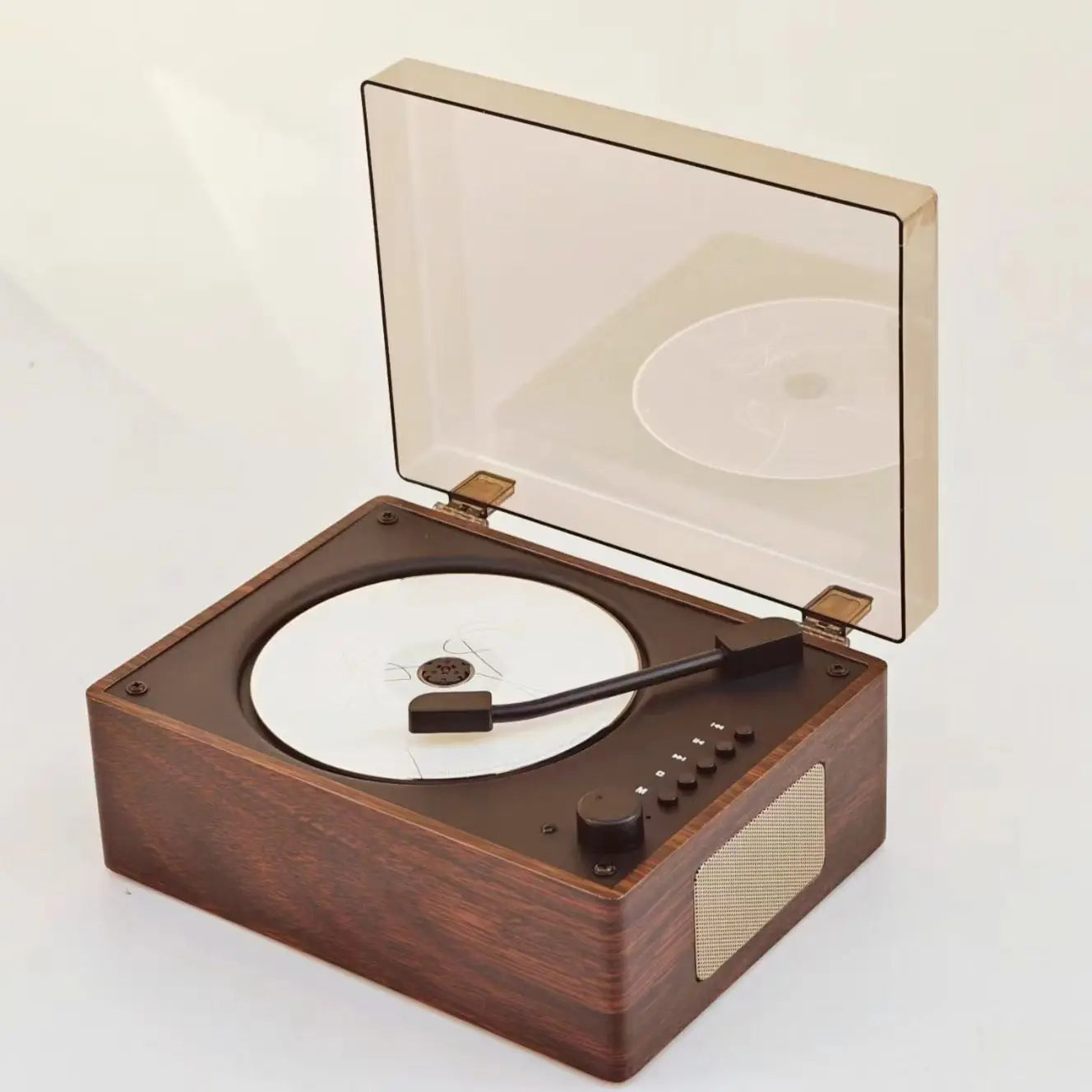 CD Player Wood Finish 20.0 cm Bluetooth 5.1 Portable Home Music Speaker USB AUX Vintage Audio System | Thomler