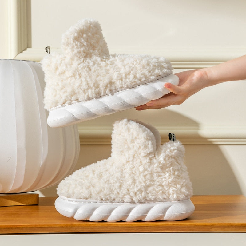 Women's Plush Memory Foam House Slippers with Non-Slip Sole for Indoor Comfort – Cozy Fleece Bedroom Footwear for Winter | Thomler