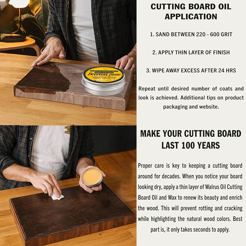 Wood Conditioner for Butcher Blocks & Chopping Surfaces – Food-Safe Mineral Treatment Prevents Splits, Rejuvenates Bamboo, Walnut & Maple | Thomler