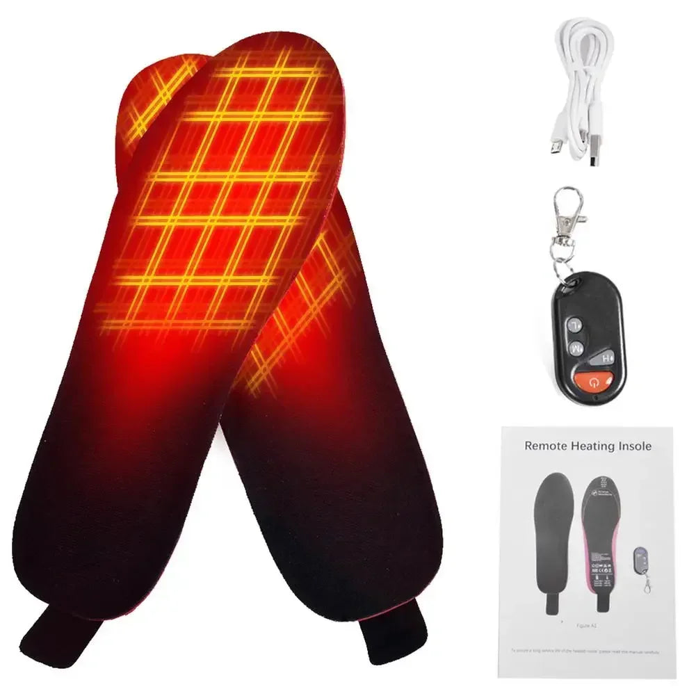 Rechargeable Heated Insoles with Remote Control | 3 Temperature Settings | Trimmable Electric Foot Warmers for Winter Outdoor Activities & | Thomler