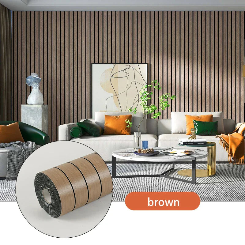 Wall Panel PVC Wood Look 40.0 cm x 300.0 cm Peel Stick Living Room Bedroom Slatted Wall Covering Waterproof Decorative Panels | Thomler