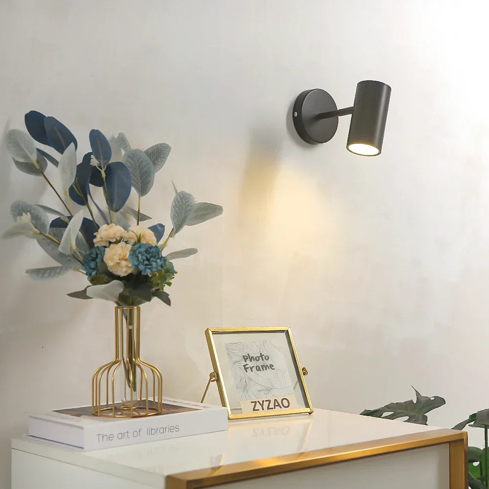 Wall Spotlight Metal 12.0 cm Integrated LED Bedroom Reading Accent Light Adjustable Rotating Hallway Artwork Lamp | Thomler
