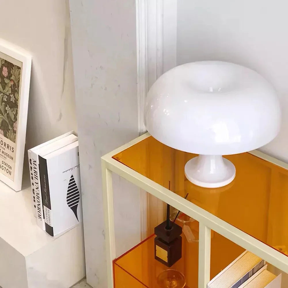Table Lamp PVC 28.0 cm Orange Bedroom Living Room Mushroom Desk Light Retro Accent Lighting | Thomler