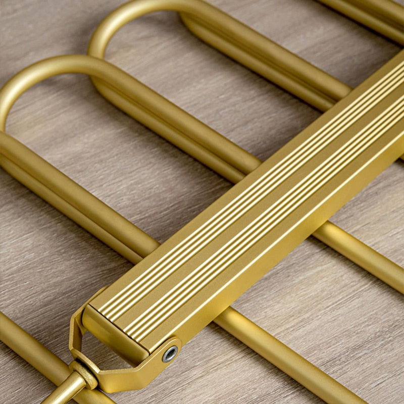 Trouser Hanger Aluminium 36.0 cm Gold 6 Tier Wardrobe Space Saving Clothes Organiser Swivel Closet Storage Rack | Thomler