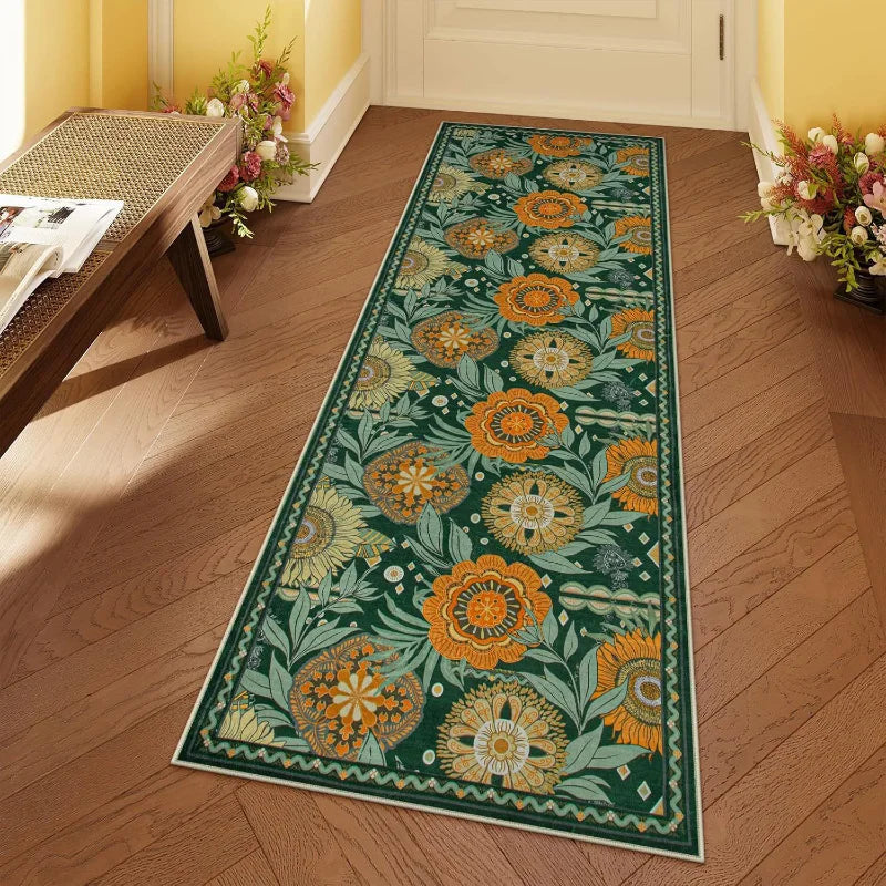 Geometric Print Runner Rug for Hallways – Slip-Resistant Extra Long Entryway Floor Mat | Thomler