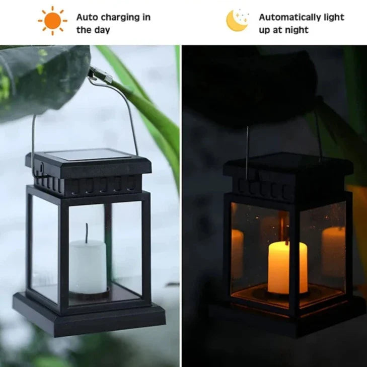 Lantern ABS Solar 5 in Outdoor Hanging Garden Patio Candle Light Waterproof Weatherproof | Thomler