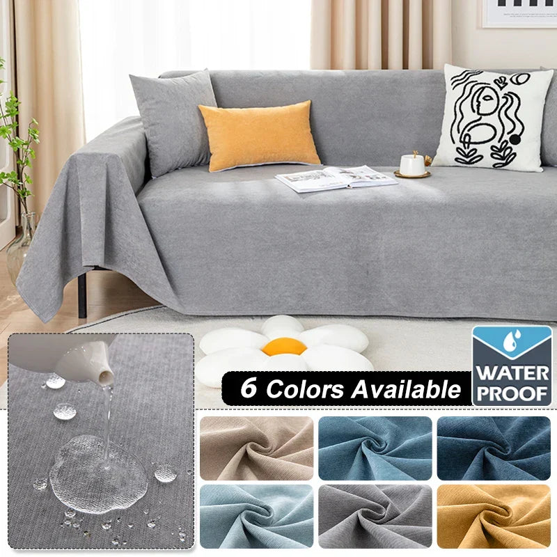 Stretch Furniture Throw with Tassels – Waterproof Couch Cover for Pet Hair, Scratches & Spills – Multi-Use Blanket for Sofa, Bed & Picnic | Thomler