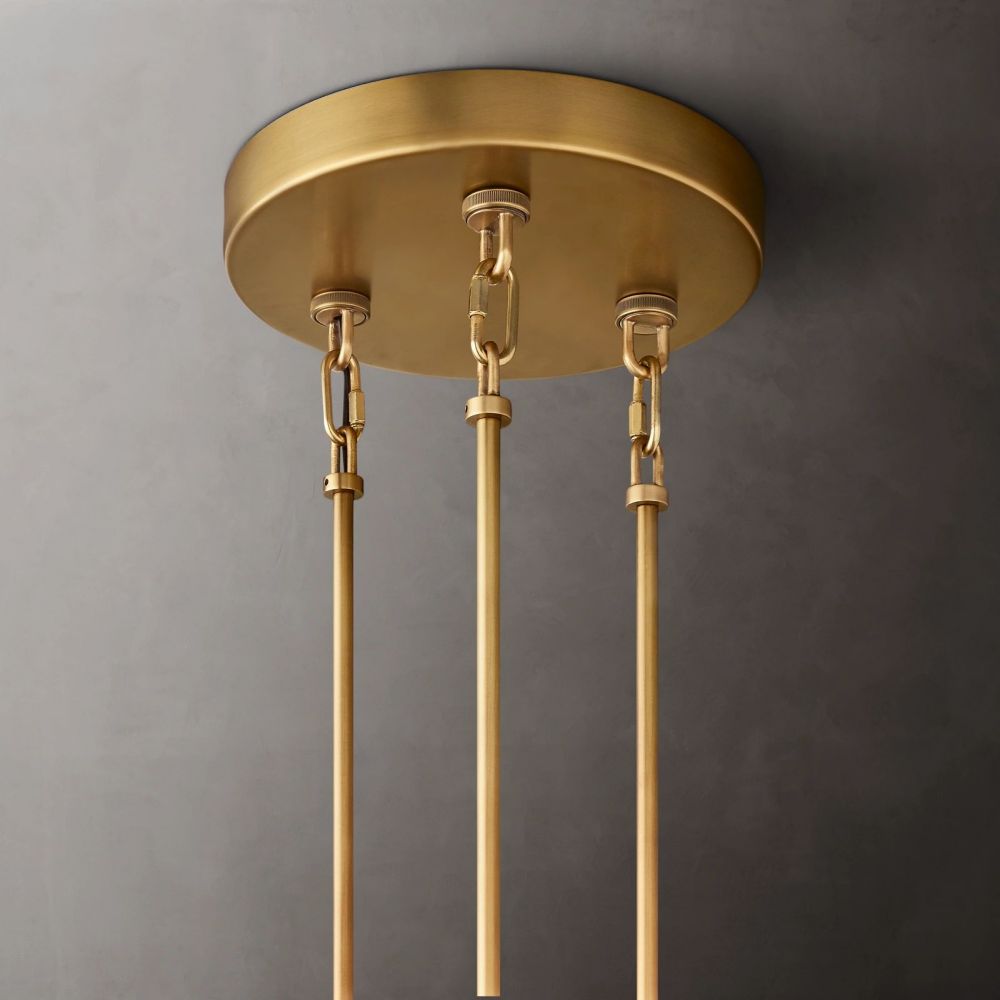 Circular Multi-Tier Art Deco Chandelier with Glass Panels for Dining Room, Foyer & Living Room – Statement Ceiling Light | Thomler