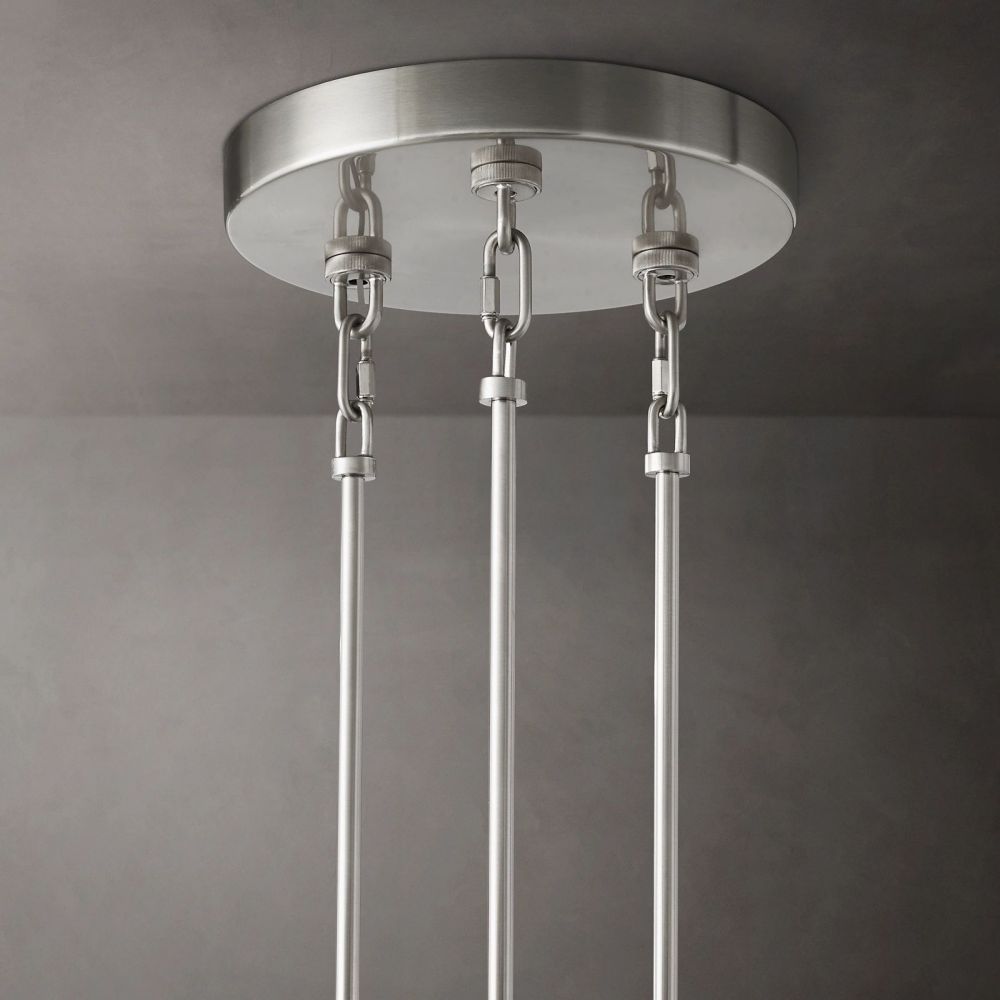 Circular Multi-Tier Art Deco Chandelier with Glass Panels for Dining Room, Foyer & Living Room – Statement Ceiling Light | Thomler