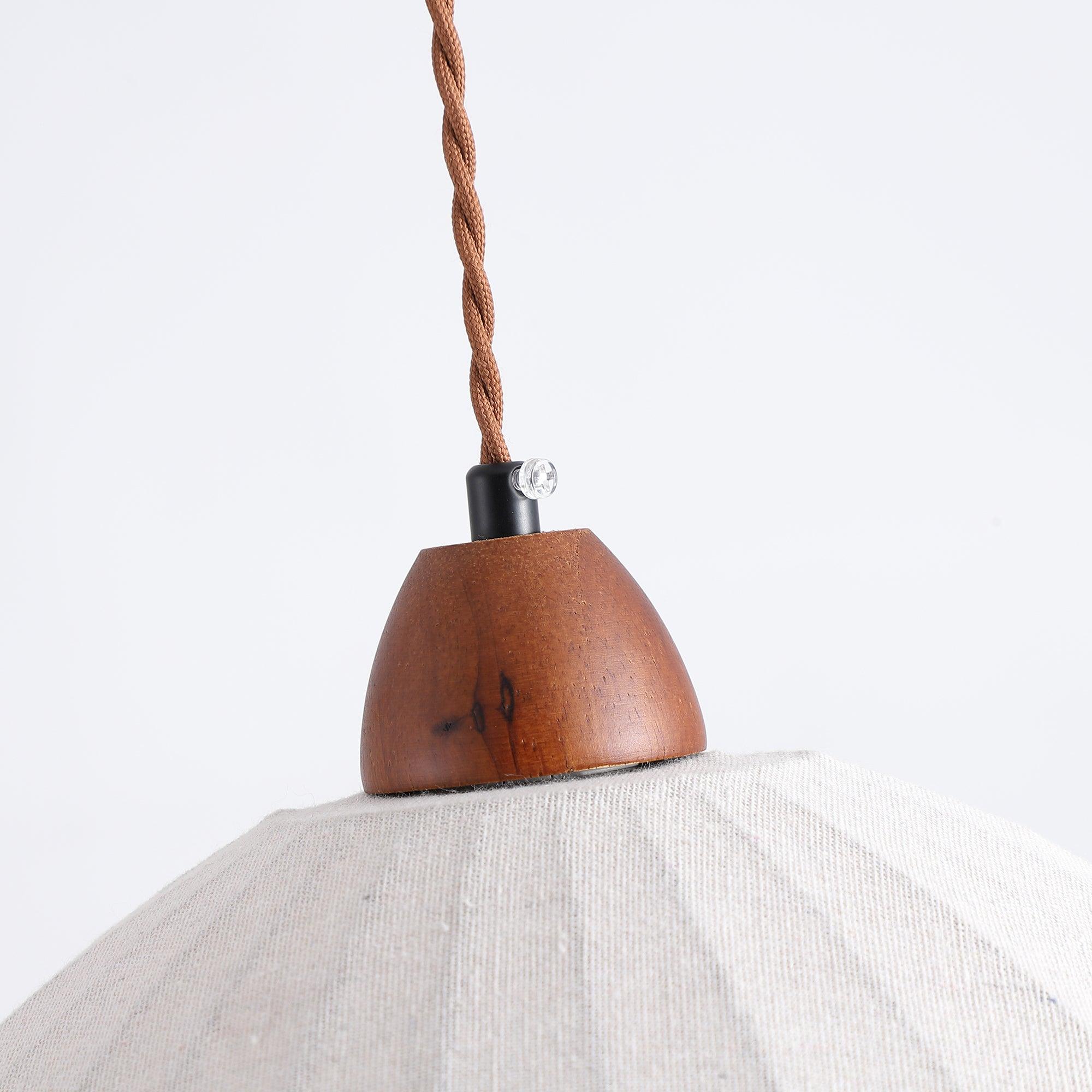 Pendant Light Fabric Dome 13.8 in White Dining Room Bedroom Hanging Lamp Ribbed Shade Scalloped Vintage Style Adjustable Cord | Thomler