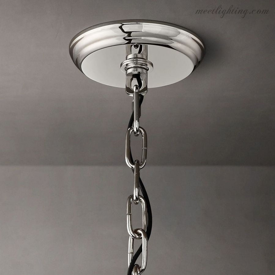Circular Tiered Glass Panel Ceiling Fixture 22-60 Inch Diameter for Dining Room Foyer Living Room Bedroom Hotel Entryway Statement Lighting | Thomler
