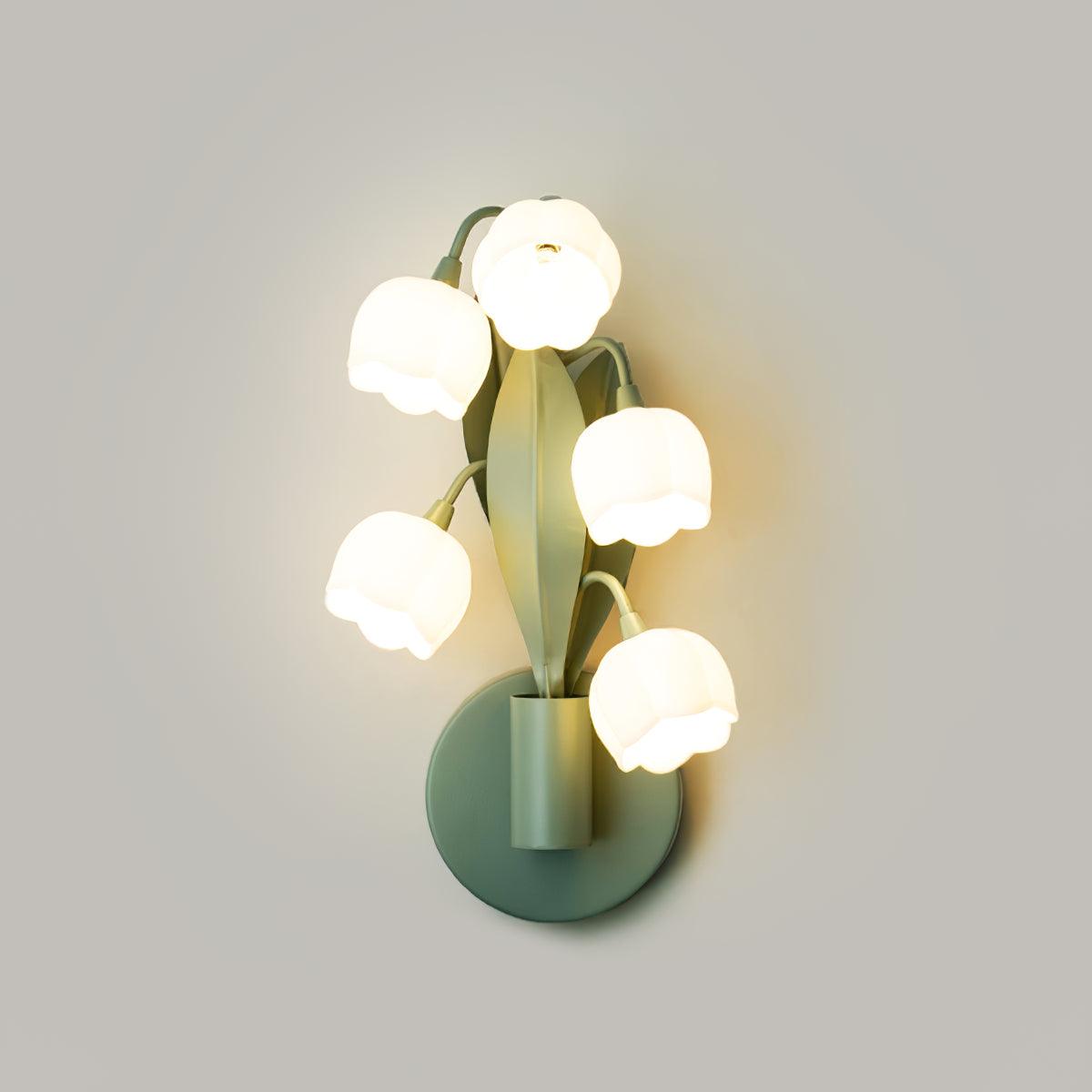 Wall Lamp Metal G4 7.3 in Green Orchid Leaves Bedroom Living Room Decorative Light Three-Color Changing | Thomler