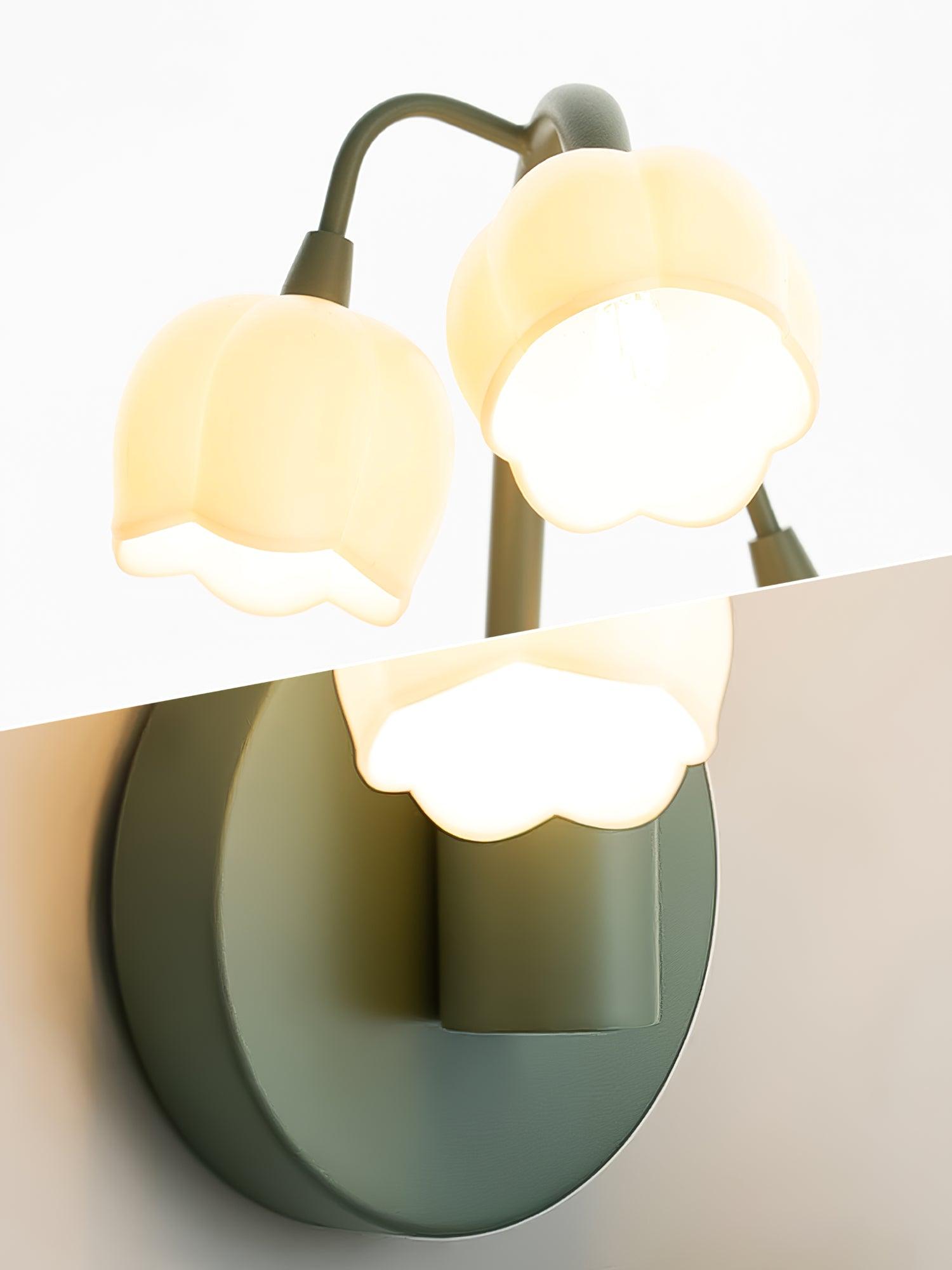 Wall Lamp Metal G4 7.3 in Green Orchid Leaves Bedroom Living Room Decorative Light Three-Color Changing | Thomler