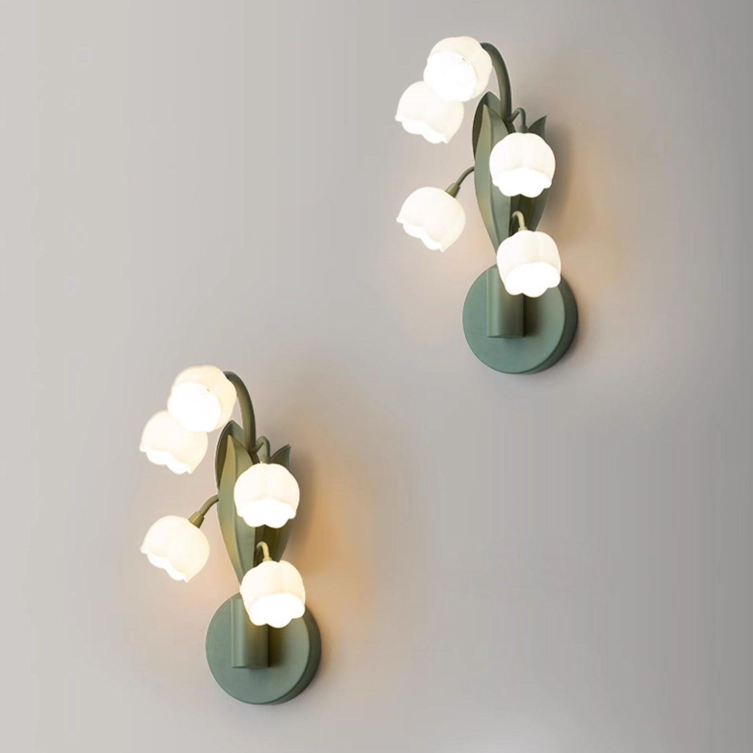 Wall Lamp Metal G4 7.3 in Green Orchid Leaves Bedroom Living Room Decorative Light Three-Color Changing | Thomler