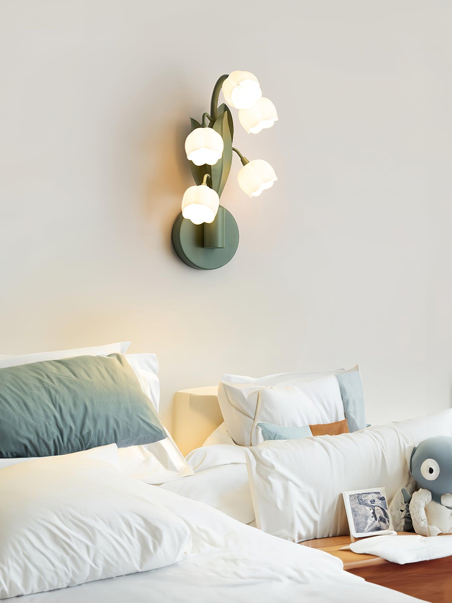 Wall Lamp Metal G4 7.3 in Green Orchid Leaves Bedroom Living Room Decorative Light Three-Color Changing | Thomler
