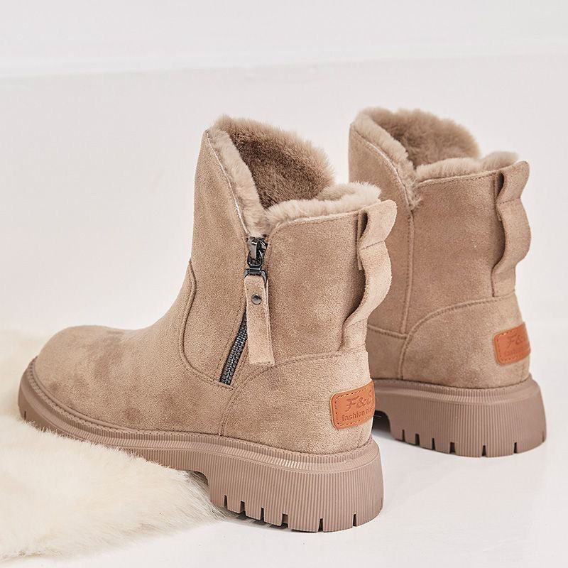Women's Faux-Fur Lined Suede Boots – Warm Winter Footwear with Anti-Slip Sole for Cold Weather & Snow | Thomler