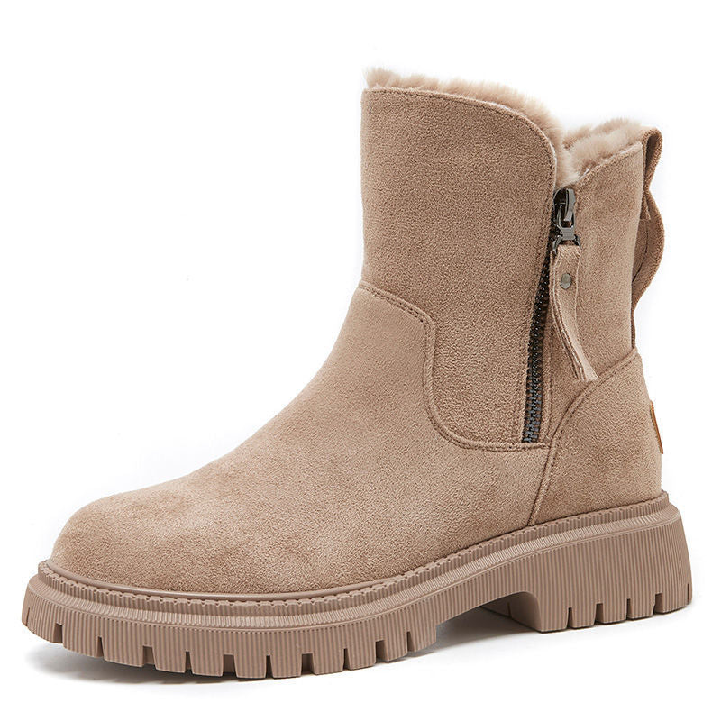 Women's Faux-Fur Lined Suede Boots – Warm Winter Footwear with Anti-Slip Sole for Cold Weather & Snow | Thomler