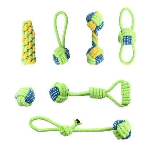 Cotton Rope Dog Chew Toys – Interactive Tug Balls for Puppies & Dogs – Dental Cleaning Play Set for Small to Medium Pets | Thomler